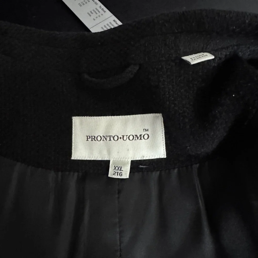Pronto‎ Uomo Blazer Mens XXL Charcoal Gray Solid Textured Knit 3-Button